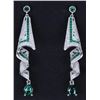 Image 1 : STUNNING LADIES GREEN DANGLE EARRINGS