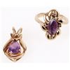 Image 1 : 10K YELLOW GOLD AMETHYST DIAMOND MATCHING SET