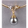 Image 3 : BLACK PEARL DIAMOND 14K YELLOW GOLD NECKLACE