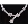 Image 3 : ~7.50 CTW DIAMOND 18K WHITE GOLD FLORAL NECKLACE
