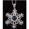 Image 2 : AQUA & TOPAZ STERLING SILVER SNOWFLAKE NECKLACE