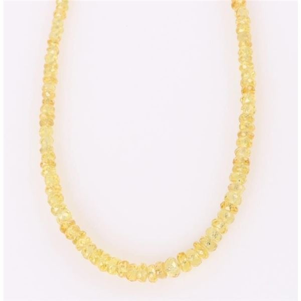 ~35.0CTW YELLOW SAPPHIRE 18K GOLD CLASPED NECKLACE