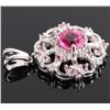 Image 2 : 10K WG TOURMALINE SAPPHIRE DIAMOND LADIES PENDANT