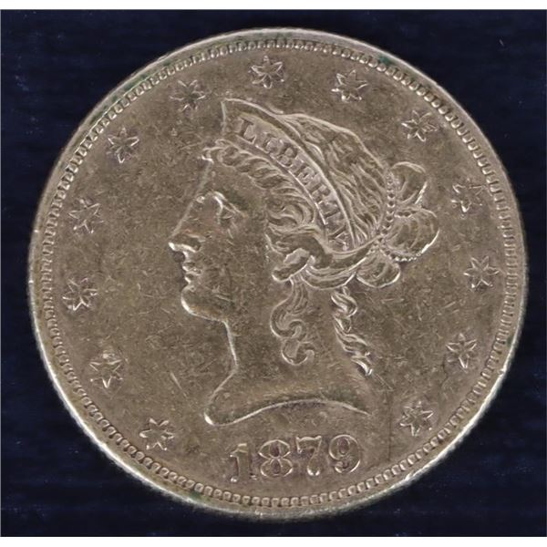 1879 LIBERTY HEAD $10 GOLD COIN - 90% GOLD