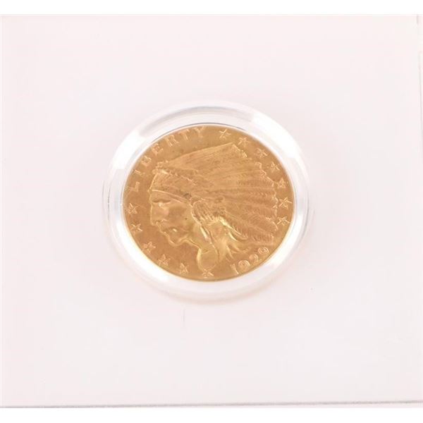 1929 INDIAN HEAD 90% GOLD $2.5 US COIN