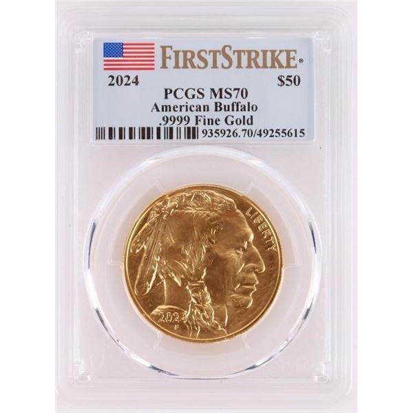 .9999 FINE GOLD COIN 1 OZ. 2024 BUFFALO MS70