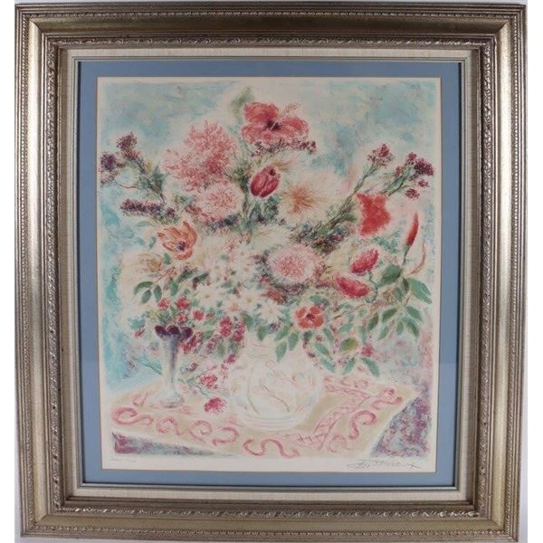 OIL ON CANVAS DEPICTING BOUQUET ON A CLOTH