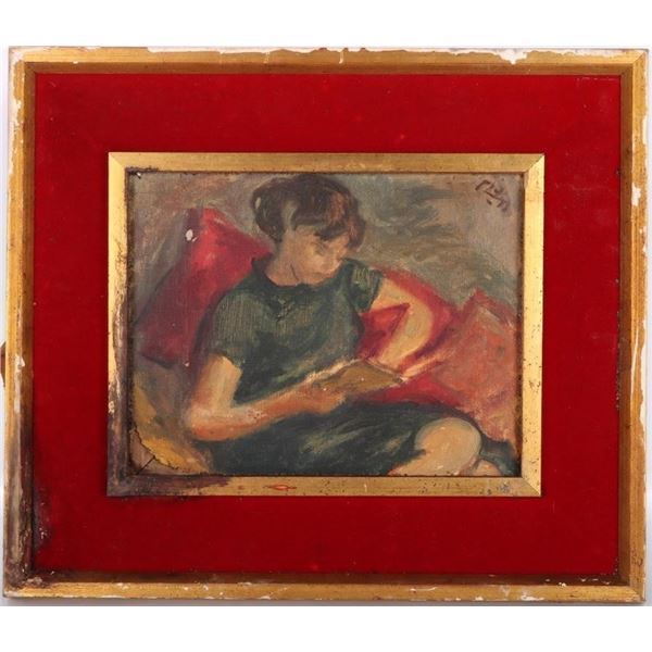 ROBERT PHILIPPS "STUDY TIME" ORIGINAL OIL PAINTING