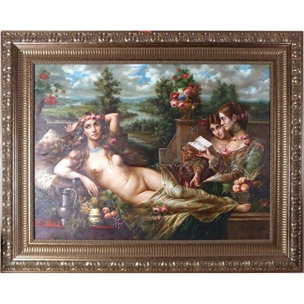 UNKNOWN ARTIST NUDE WOMAN OIL ON CANVAS