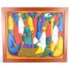 Image 2 : SIGNED ORIGINAL HAITIAN MARKET OIL PAINTINGS - (3)