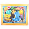 Image 4 : SIGNED ORIGINAL HAITIAN MARKET OIL PAINTINGS - (3)