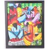 Image 6 : SIGNED ORIGINAL HAITIAN MARKET OIL PAINTINGS - (3)
