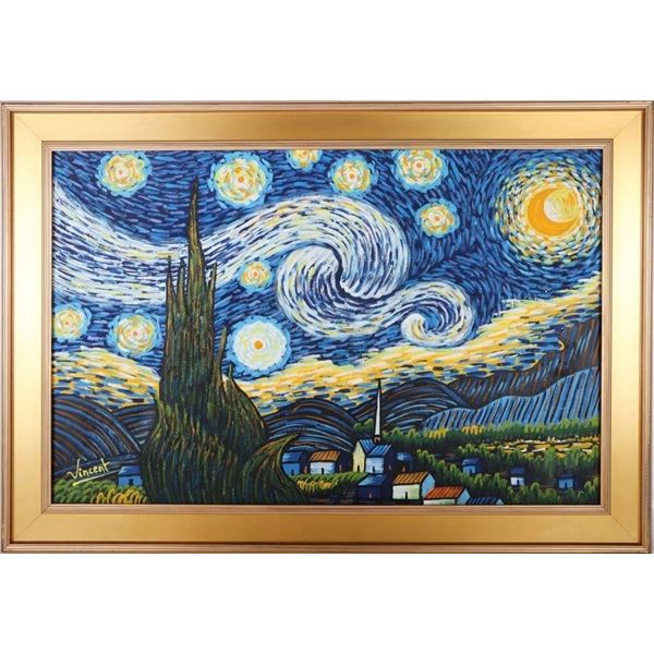 VAN GOGH "STARRY NIGHT" ORIGINAL OIL AFTER