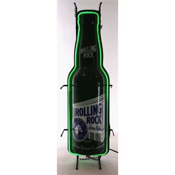 VINTAGE ROLLING ROCK BEER NEON LIGHT PUB SIGN