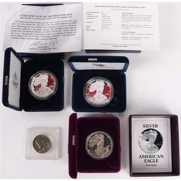 AMERICAN COLLECTIBLE SILVER COINS - LOT OF 4