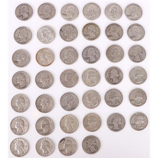 $10 FACE VALUE 90% SILVER WASHINGTON QUARTERS
