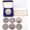 Image 1 : FINE SILVER & 90% SILVER DOLLARS - LOT OF 7