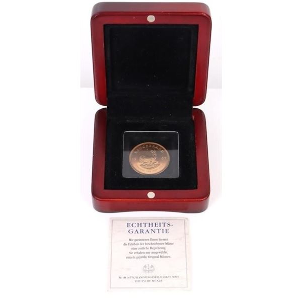 RARE 1ST YEAR 1967 1 OZ GOLD KRUGERRAND W/ COA