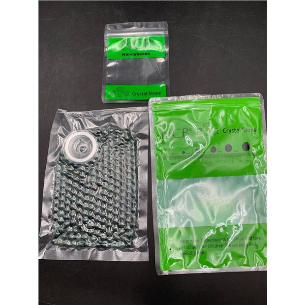 Nancy Beads Crystal Stones-Agate Gemstone Round Spacer Loose Beads for Jewelry Making with crystal S