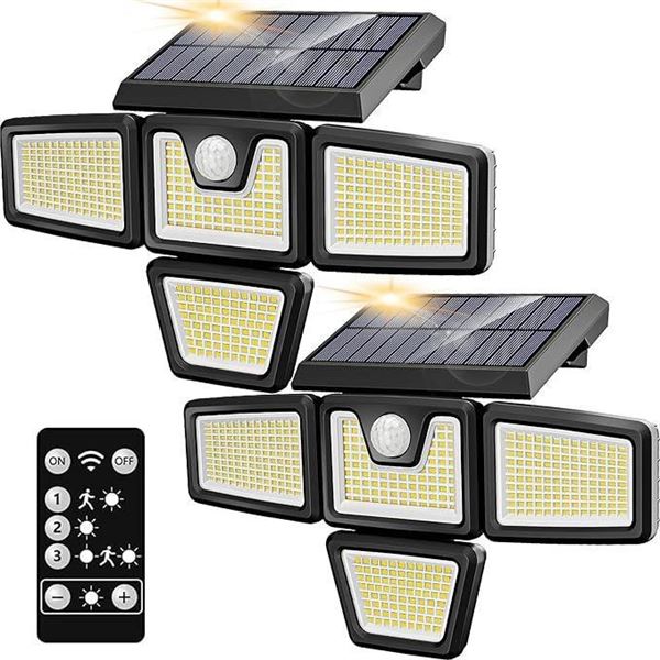 Kasonic Solar Flood Lights, 392 LEDs Motion Sensor Lights Outdoor, 6500K Wide Angle Illumination, IP