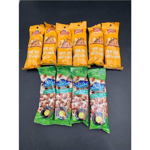 Krispy Kernesl Sweet & Salty Mix (60g x 6), Blue Diamond Bold Almonds-Wasabit & Soy Sauce (4 x 43g)