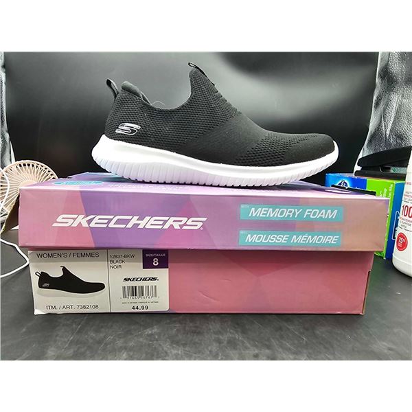 Skechers Memory Foam Women's Shoes-Black (Size 8)