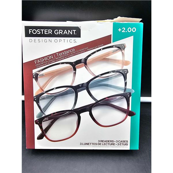 Foster Grant Fashion Reading Glasses 3pk (2.00)