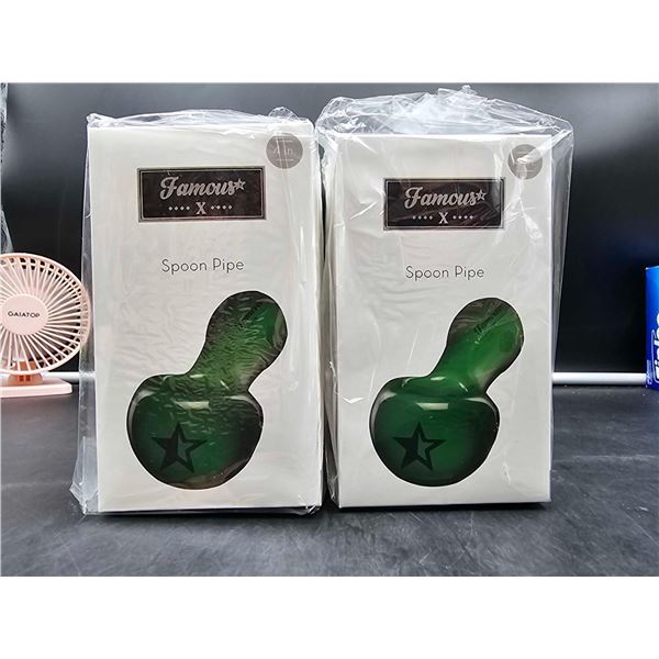 Famous X 4in Spoon Glass Pipes (2ct)