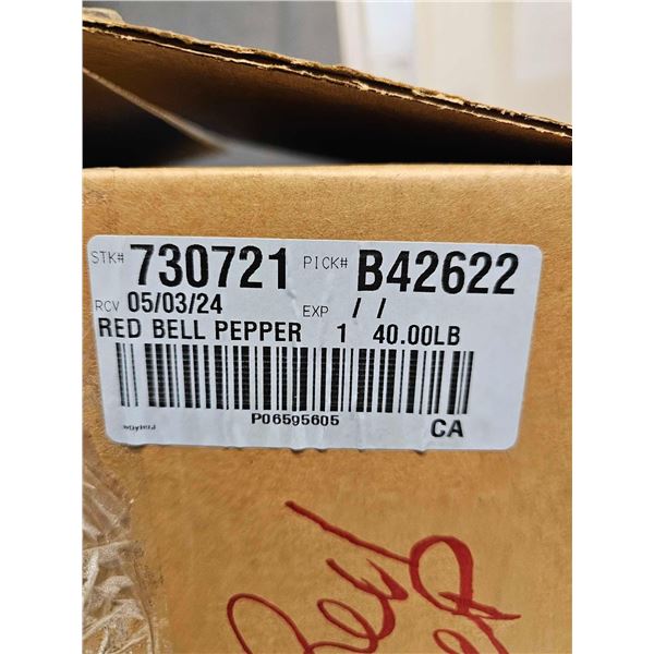 ***FROZEN*** Chopped Red Bell Peppers 40 Lbs