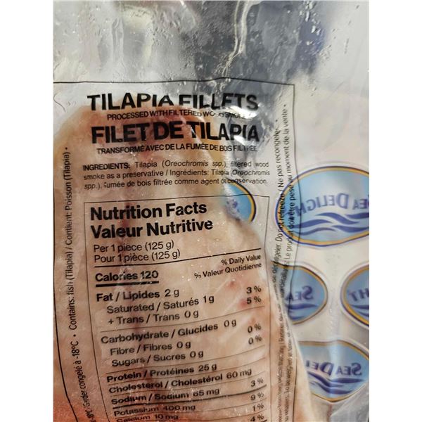 ***FROZEN***  Sea Delight Tilapia Fillets - Individually Wrapped - 4.54 Kg