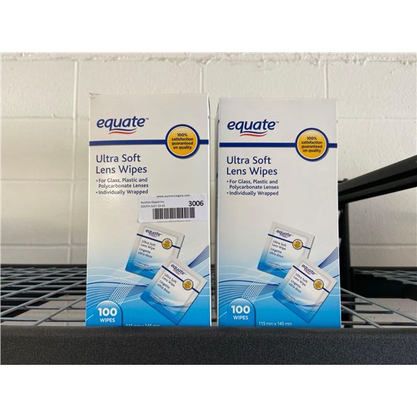 Equate ultra soft lens wipes 2x100 wipes