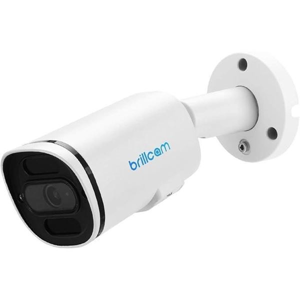 Brillcam 8MP PoE Camera, 115ft Night Vision, 4K IP Camera, 2.8mm Lens, Outdoor Security Cameras, Bui