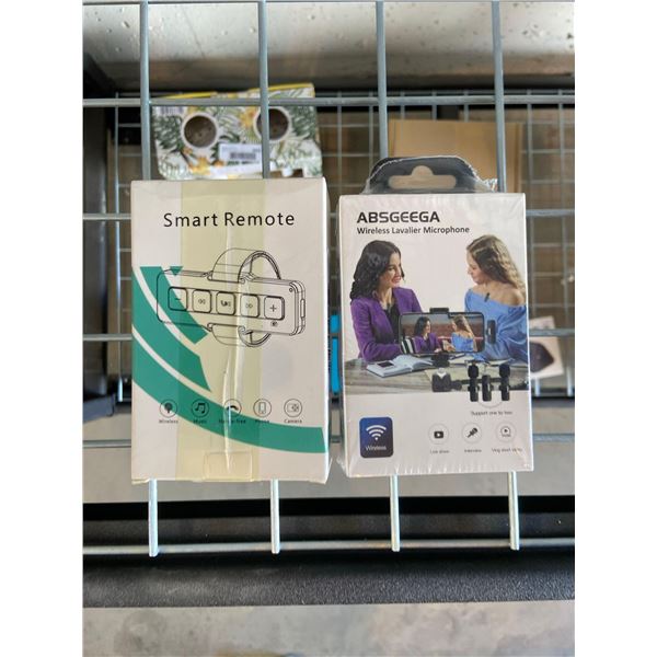 Combo lot of Absgeega wireless lavalier microphone and wireless smart remote control