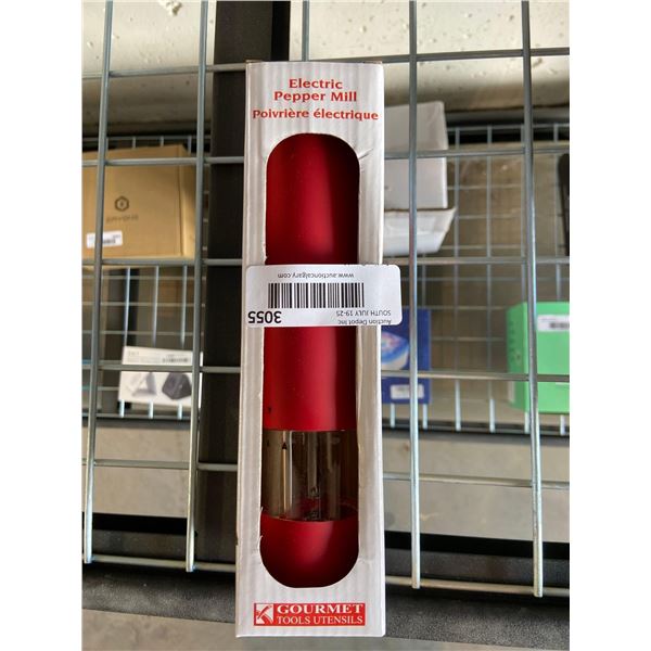 Gourmet tools utensils electric pepper mill, red in colour