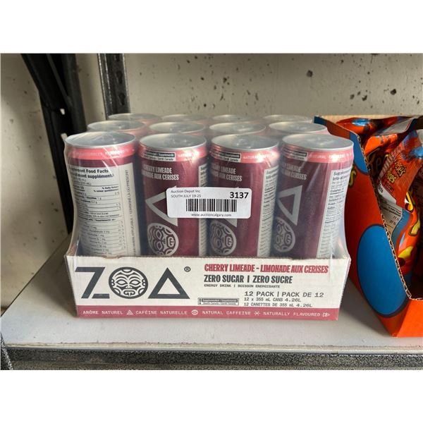 Zoa Cherry Limeade zero sugar energy drink 12 x 355ml