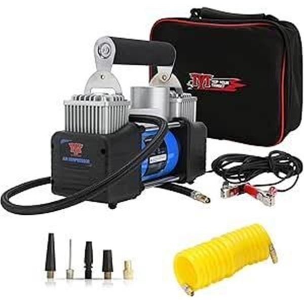 TYT Tire Inflator AC/DC Electric Portable Digital Air Pump, 150 PSI 12V Air Compressor with Nozzle A