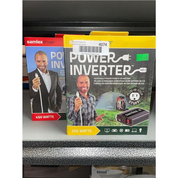 Lot of 2 Samlex Power Inverters 450 Watt and 250 Watt