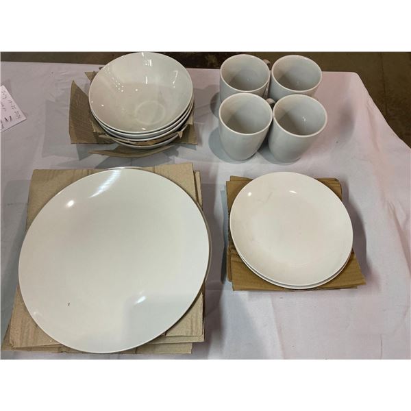 Assorted Lot of Kitchen Dishes Plates, Bowls and Mugs