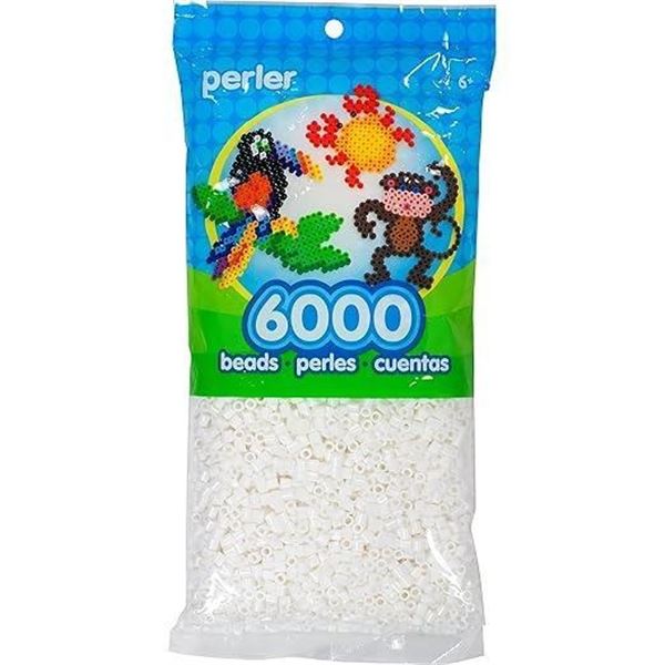 Perler Beads White Bead Bag (6000 Count) Lot of 7