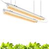 Image 1 : Monios-L T8 LED Grow Light 2FT, 48W(2×24W) High Output Plant Grow Light Strip, Full Spectrum Sunligh