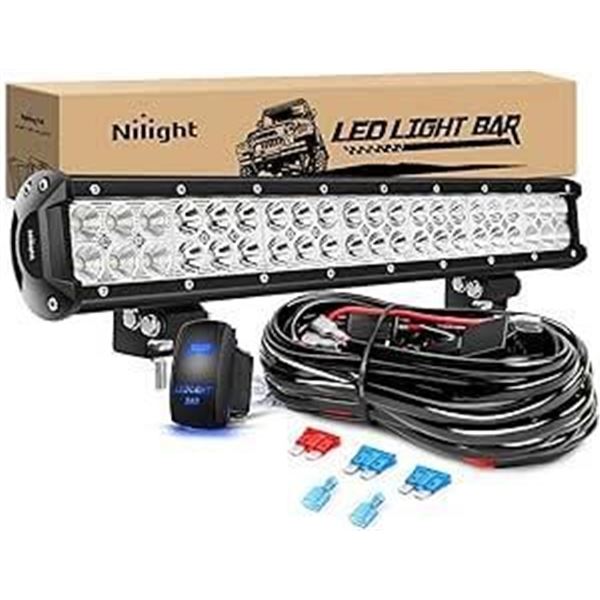 Nilight LED Light Bar 20 Inch 126W Spot Flood Combo Led Off Road Lights 12V 5Pin Rocker Switch LED L