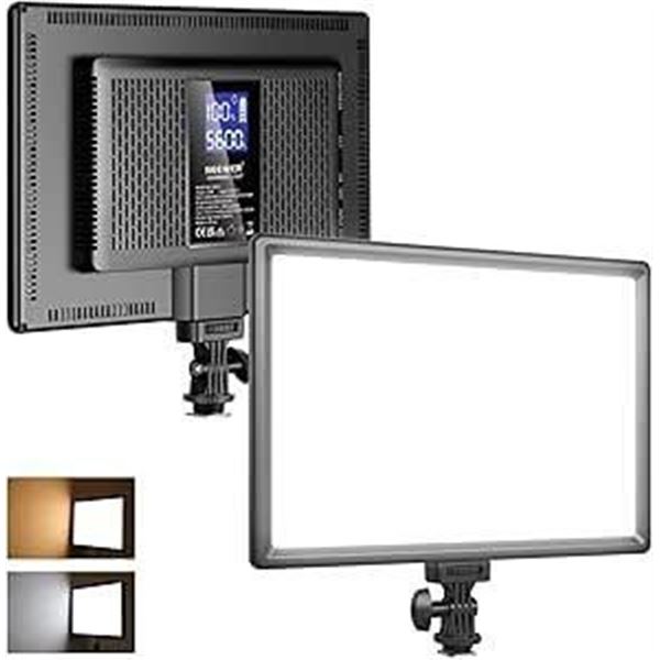 NEEWER 192 LED Video Light Panel, 20W Ultra Thin Bi Color Dimmable DSLR Camera Soft Light with 8000m