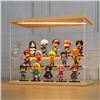 Image 1 : LANSCOERY Clear Acrylic Display Case with Light for Collectibles, 3 Tier Wood Base Assemble Box Coun
