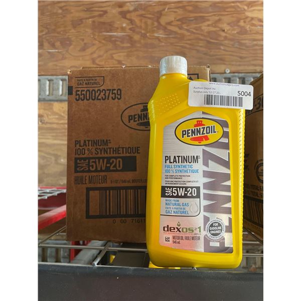 Penzoil Platinum Full Synthetic SAE 5W-20 Oil - Lot of 6 x 1L