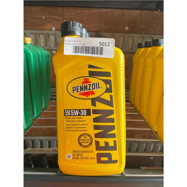 Pennzoil SAE 5W-30 Synthetic Blend Motor Oil - Lot of 6 x 1L