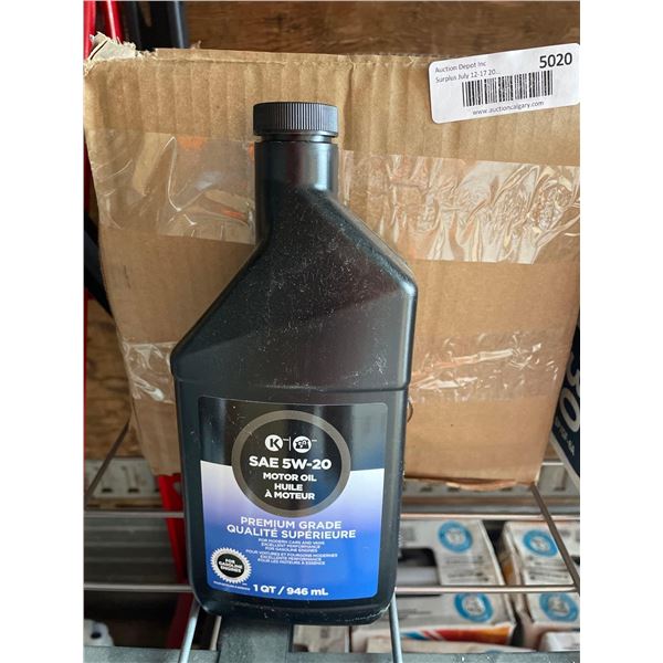 Circle K SAE 5W-20 Motor Oil - Lot of 12 x 1L