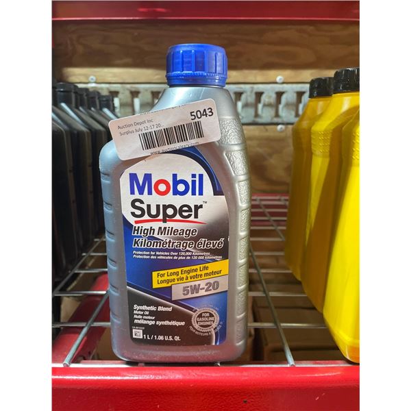 Mobil Super High Mileage 5W-20 Synthetic Blend Motor Oil - Lot of 6 x 1L