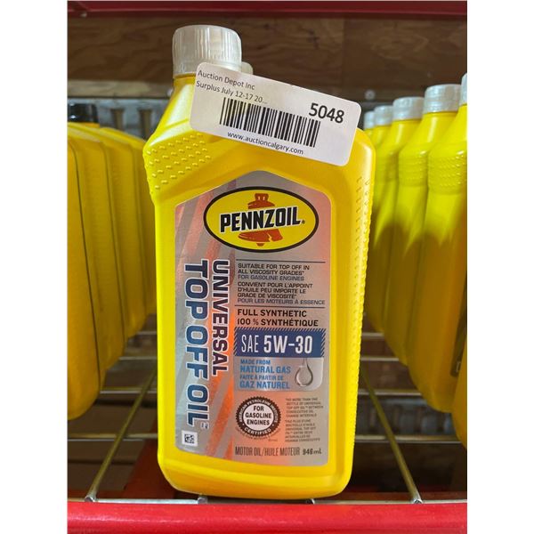 Pennzoil Universal Top Off Full Synthetic Oil SAE 5W-30 - Lot of 6 x 1L