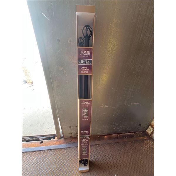 Home Decorators Collection Double Drapery Rod 36"-72"; Matte Black