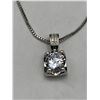Image 2 : Brilliant Cut 1,0 Carat Solitaire Claw Mounted Pendant & Chain